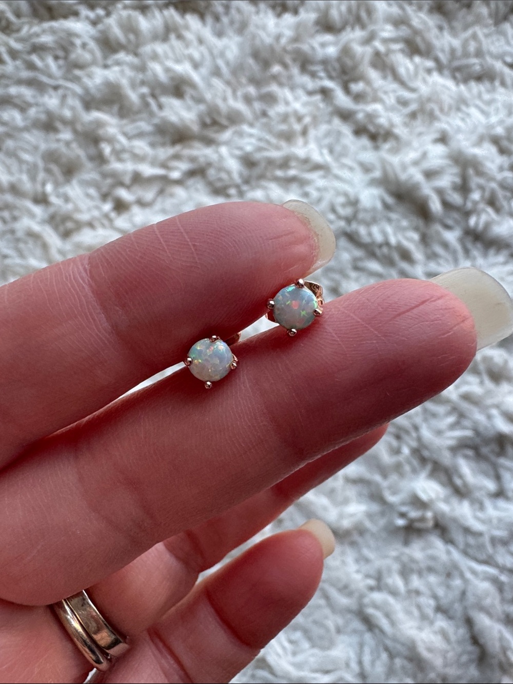 Rose Tone Opal Studs